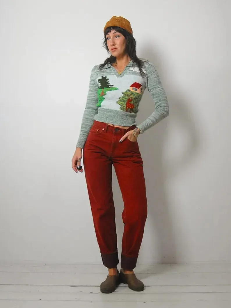1970's Deer Woodland Sweater