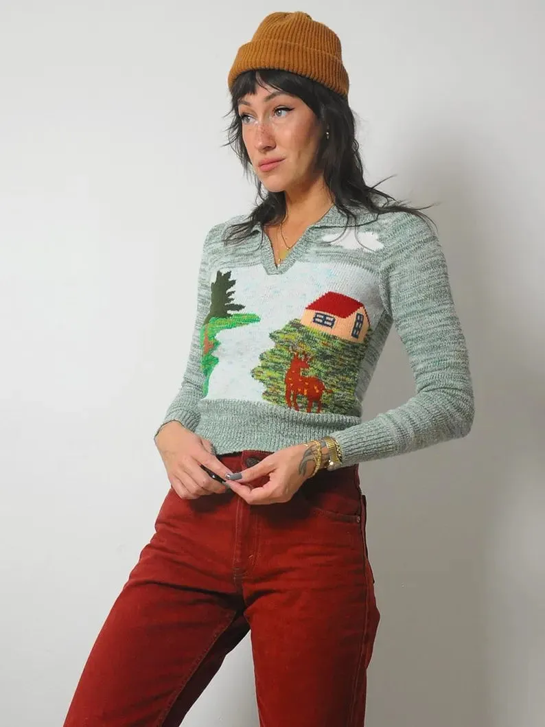 1970's Deer Woodland Sweater