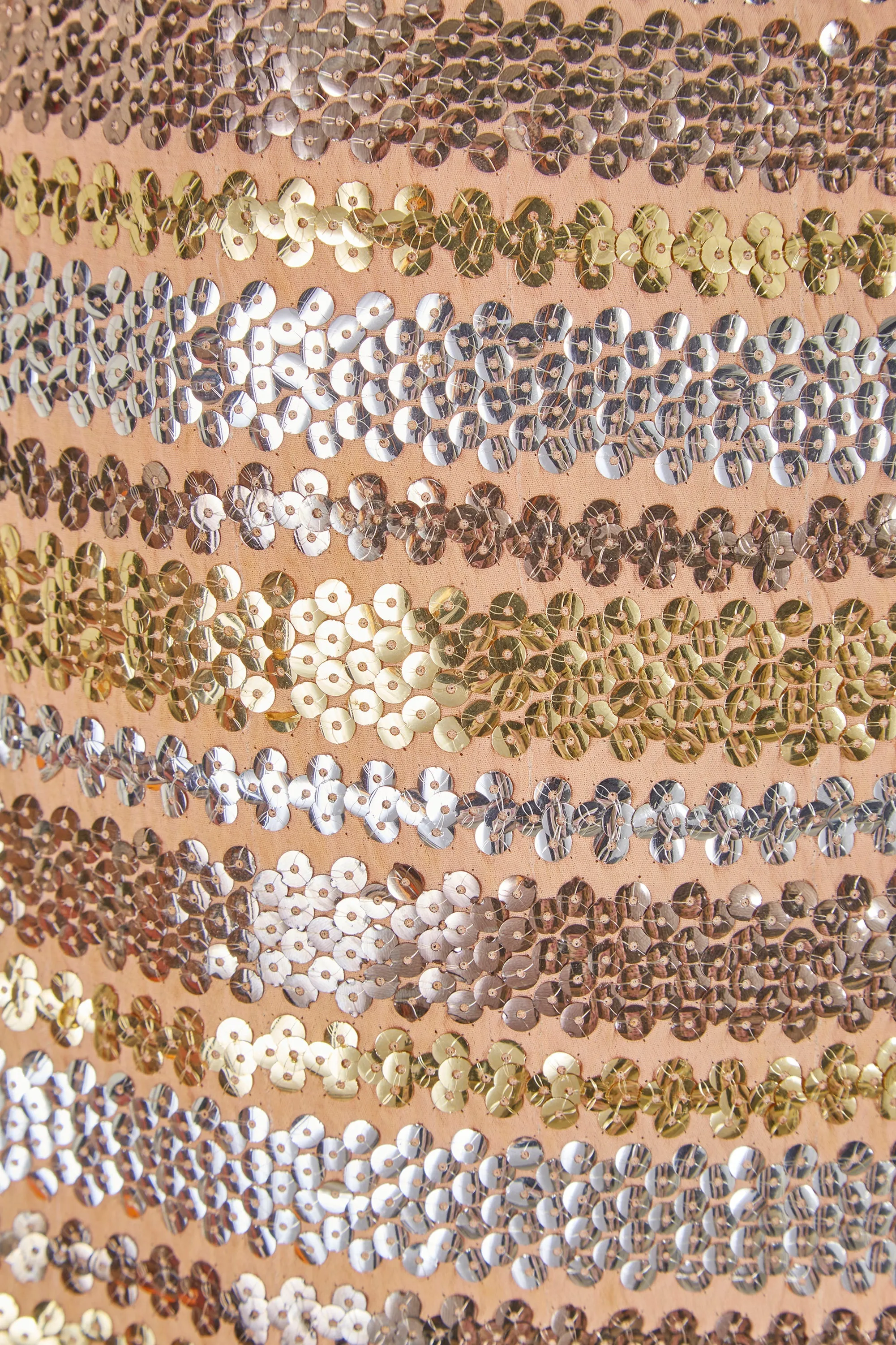 1970s Gold and Silver Sequinned Mod Dress