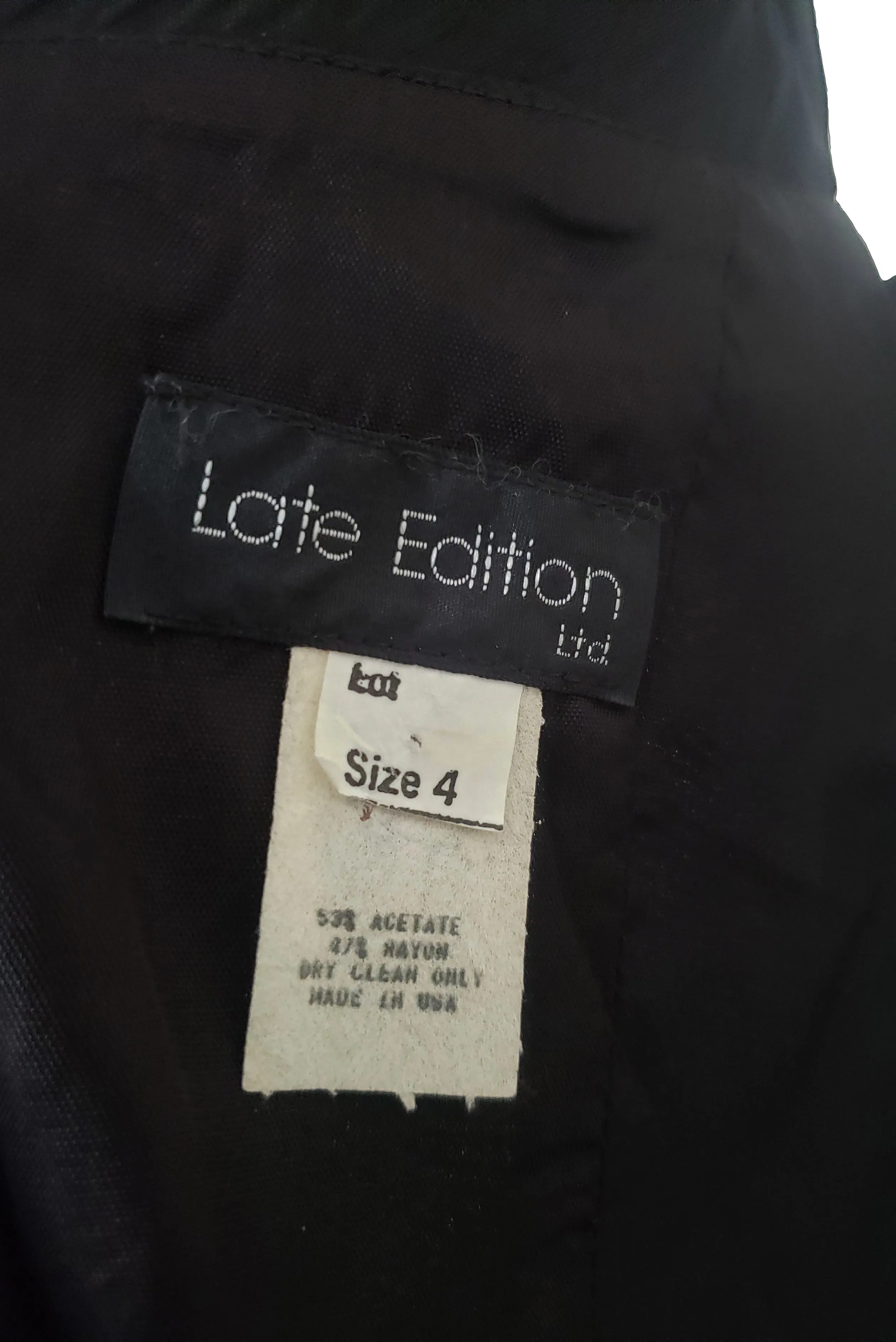1990s Vintage Black Bow Trimmed Cocktail Dress by Late Edition, Extra Small to Small