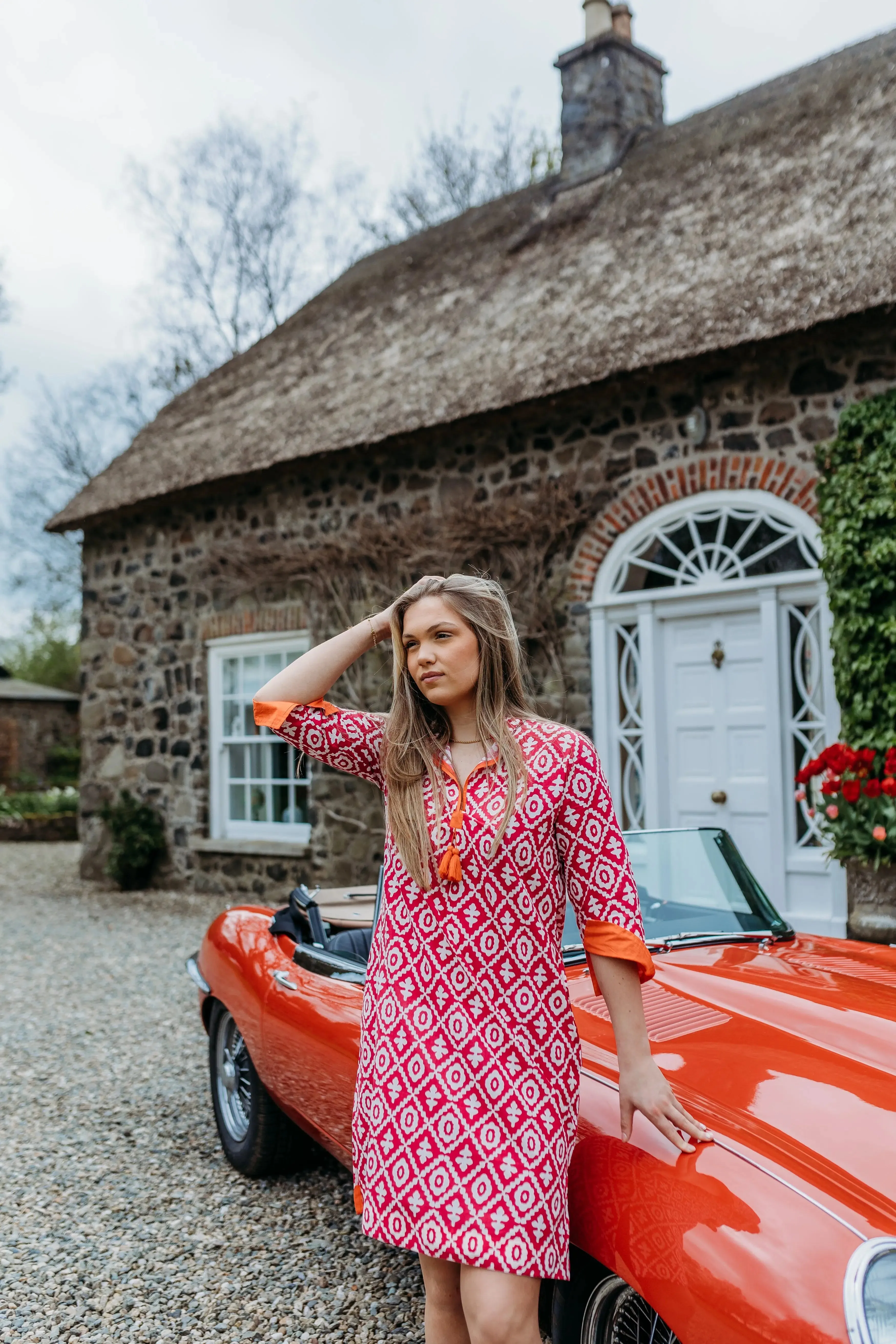 Anika Pink and Orange Kaftan