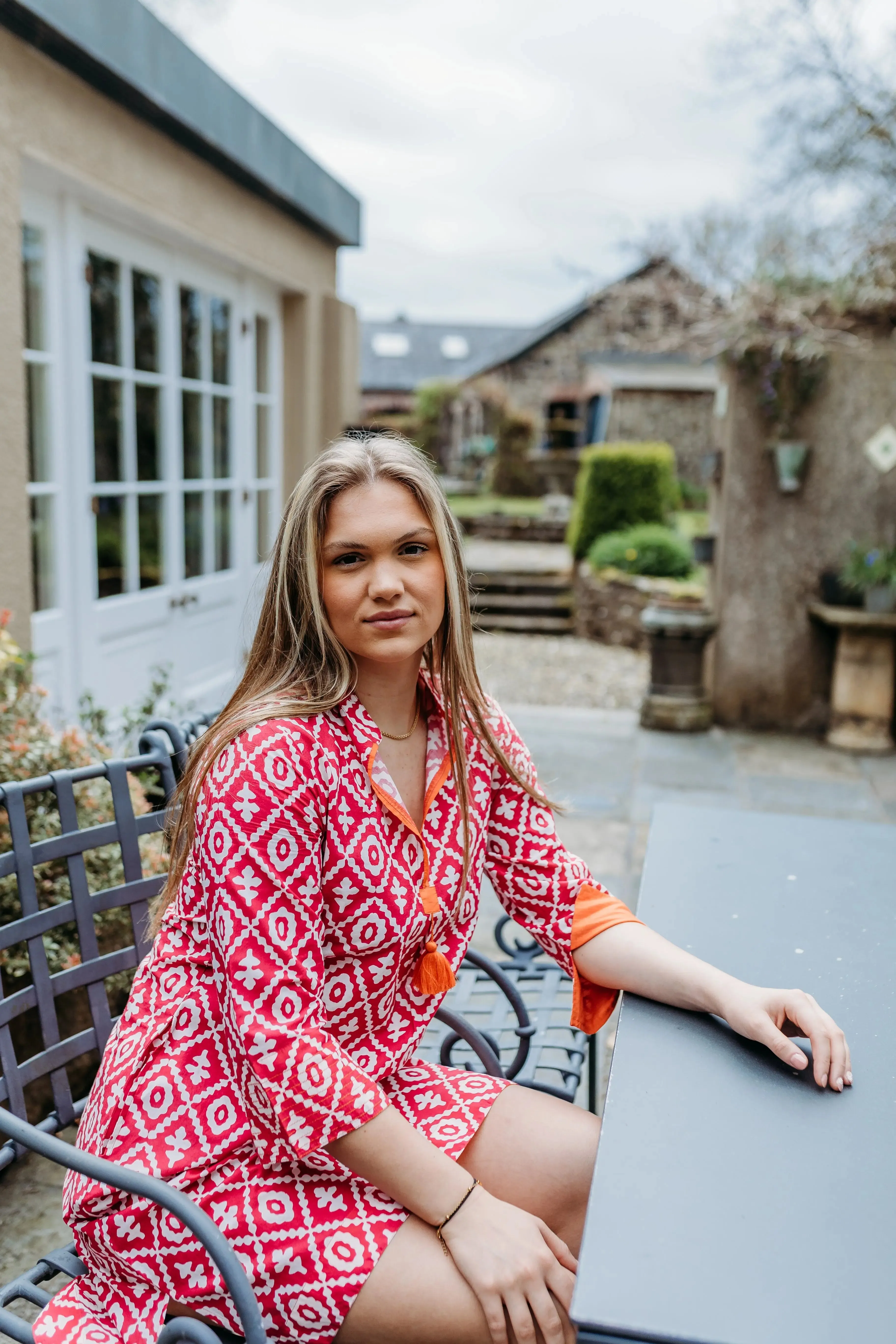 Anika Pink and Orange Kaftan