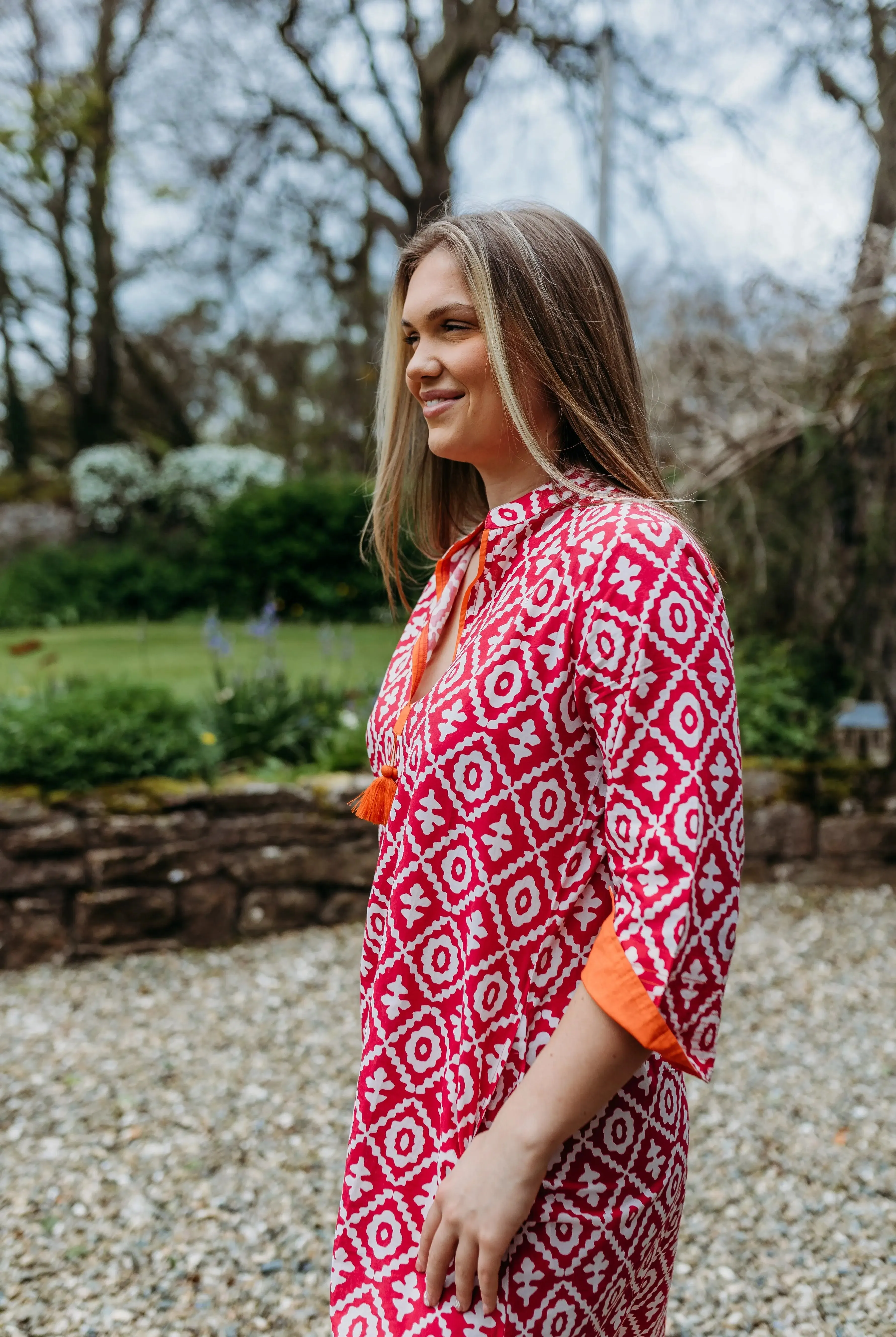 Anika Pink and Orange Kaftan