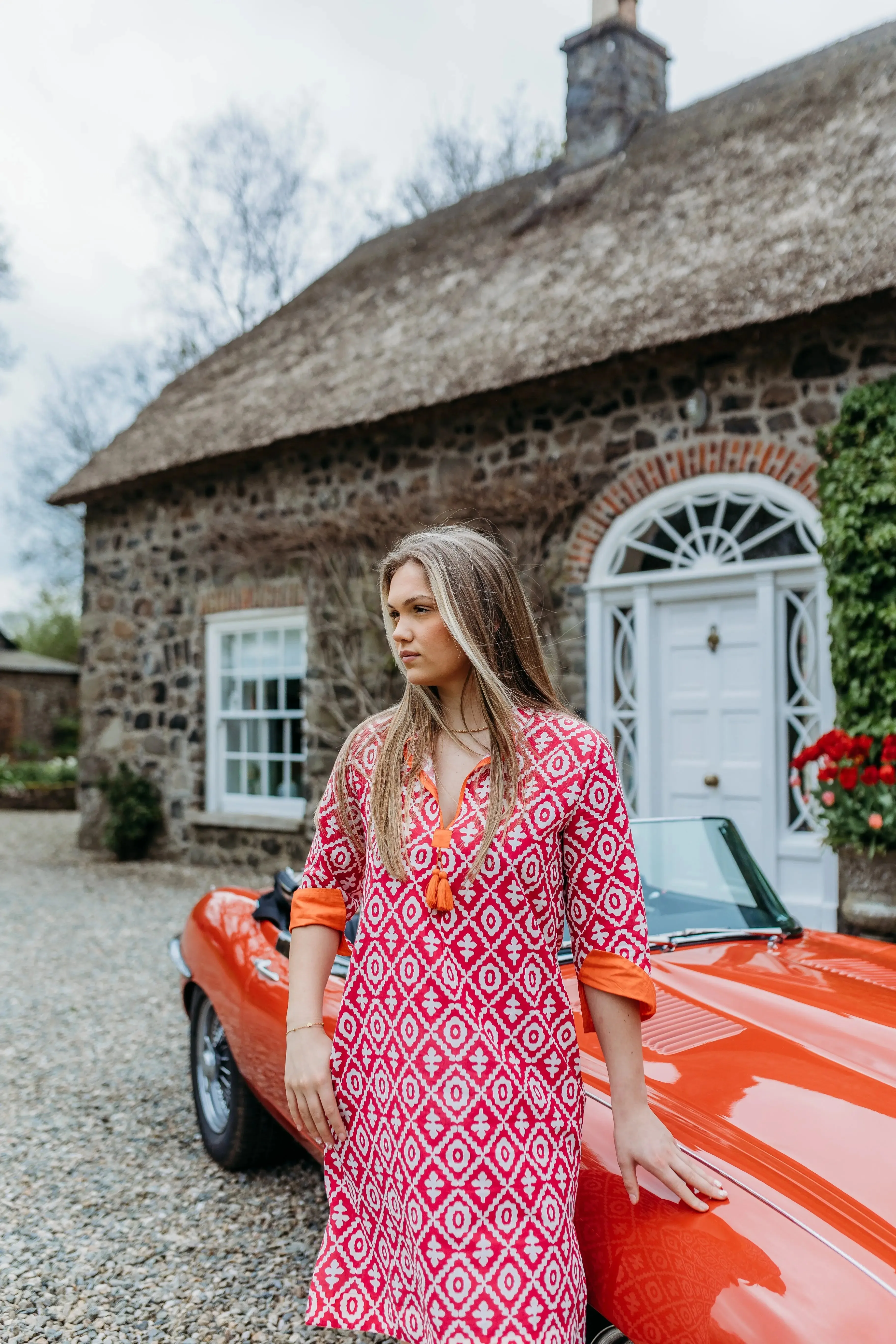Anika Pink and Orange Kaftan