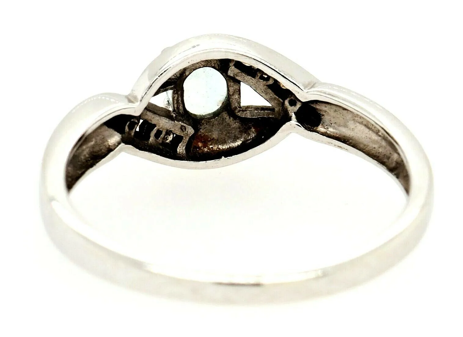 Aquamarine & Diamond 9ct White Gold Dress Ring