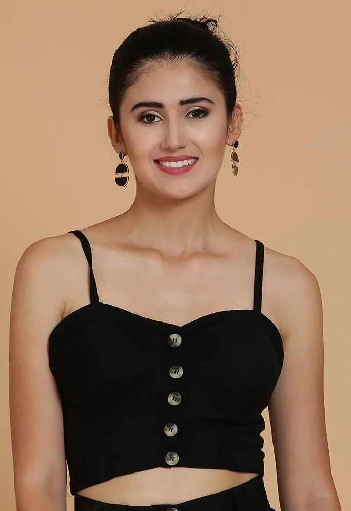 Black Bustier Crop Top