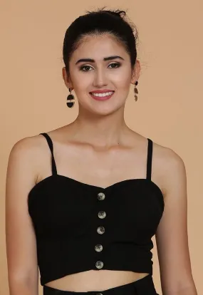 Black Bustier Crop Top