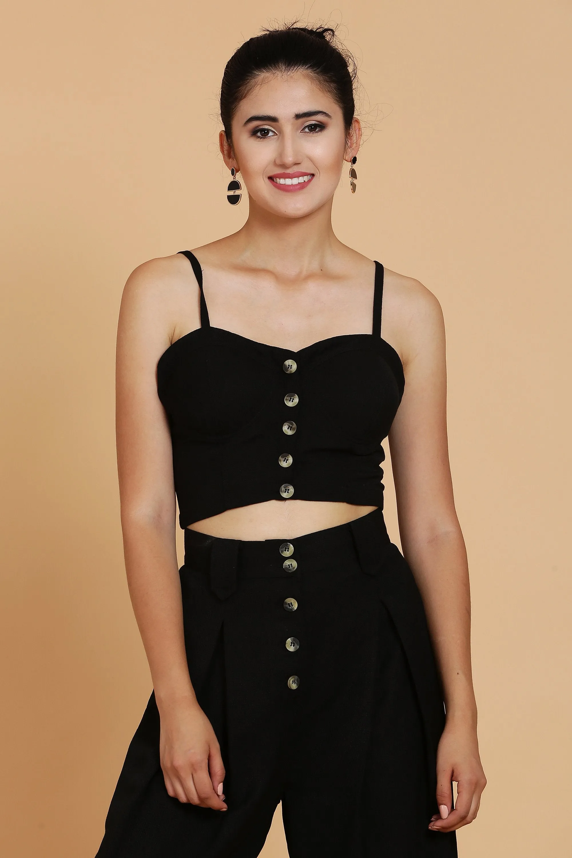 Black Bustier Crop Top