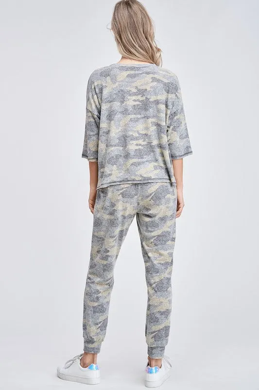 Camo Loungewear Set, Green