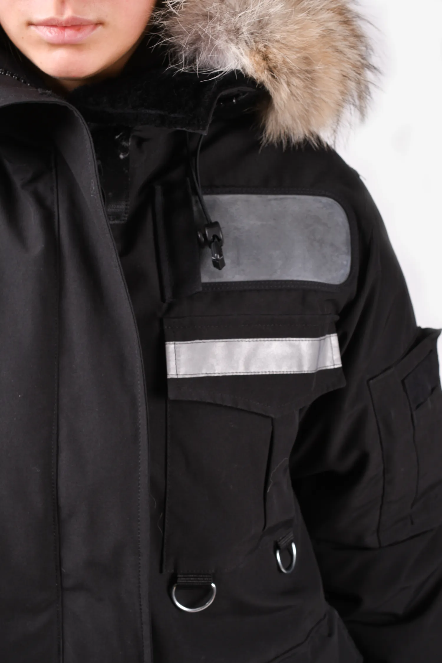 Canada Goose Black "Resolute" Coat with Fur Hood Size M