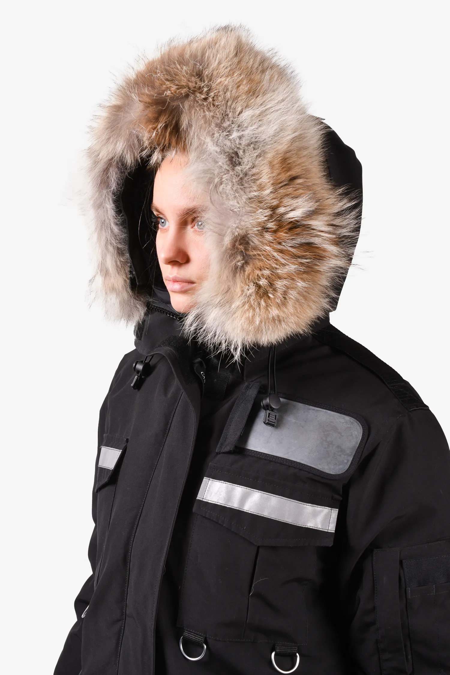 Canada Goose Black "Resolute" Coat with Fur Hood Size M