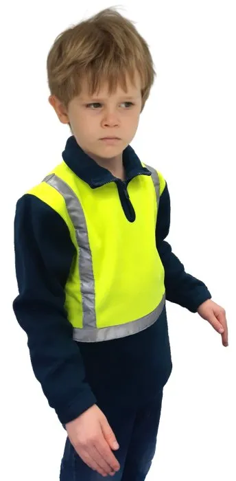 Caution Children's Hi-Vis Polar Fleece 1/2 Zip Tunic