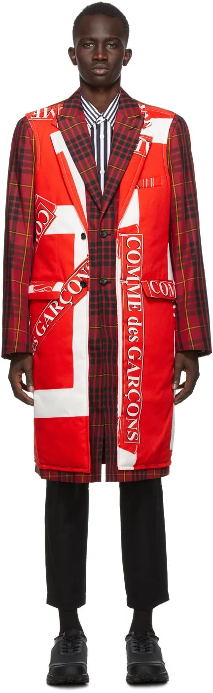 Comme des GarÃ§ons Homme Plus Red Tartan Katsuragi Coat
