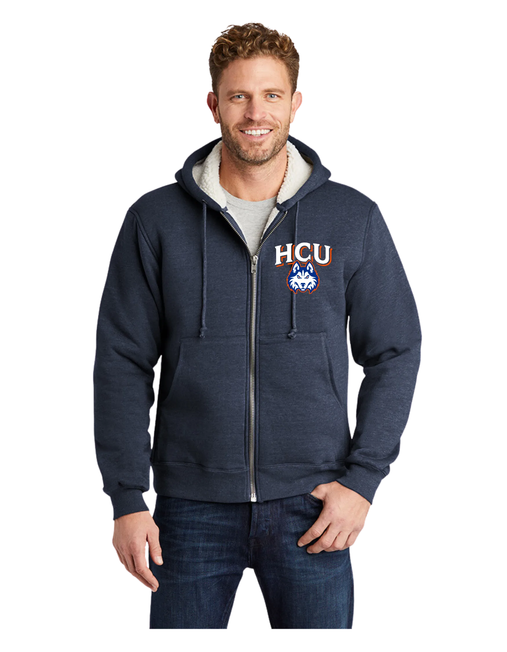CornerStone® Heavyweight Sherpa-Lined Hooded Fleece Jacket