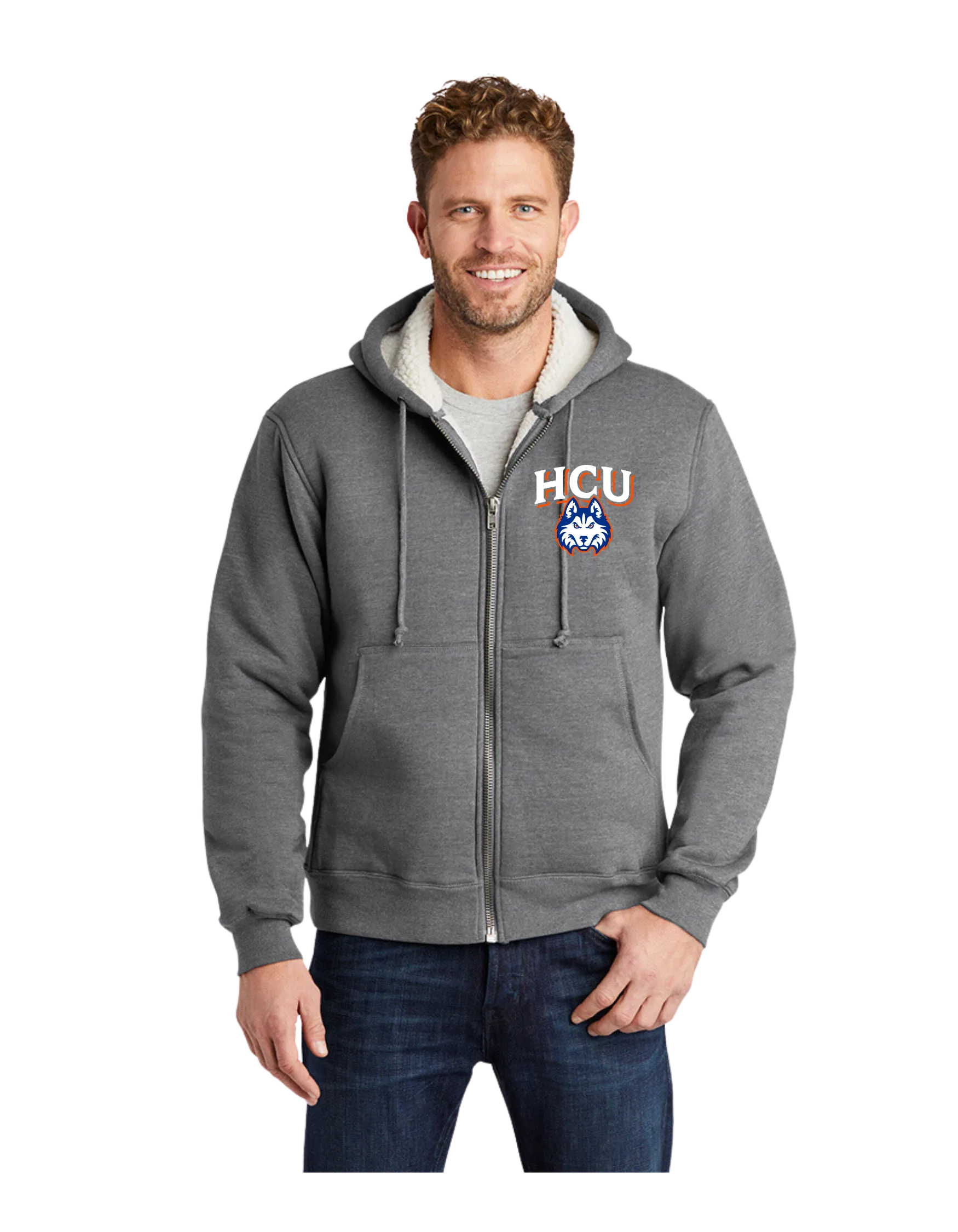 CornerStone® Heavyweight Sherpa-Lined Hooded Fleece Jacket