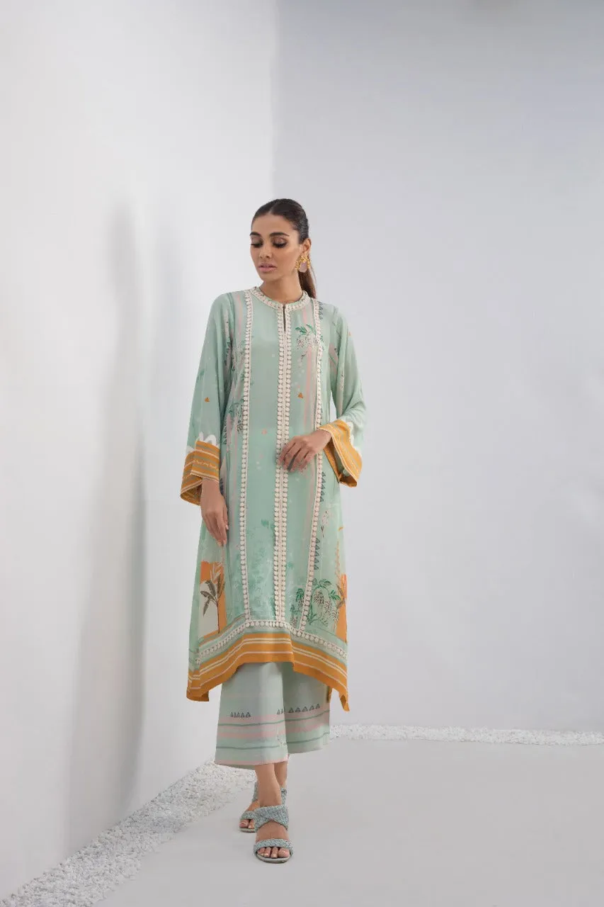 Crepe Printed Shirt And Culottes