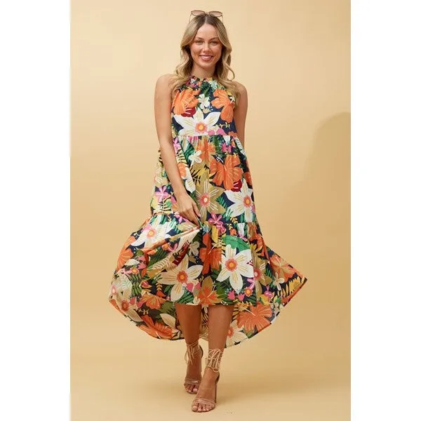 DREW FLORAL TRAPEZE DRESS