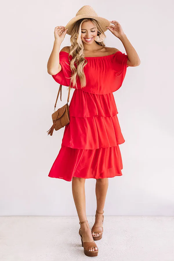 European Romance Tier Dress In Red