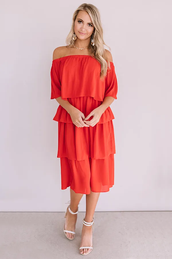 European Romance Tier Dress In Red