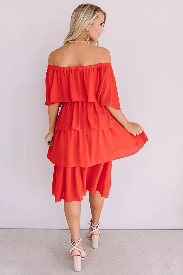 European Romance Tier Dress In Red