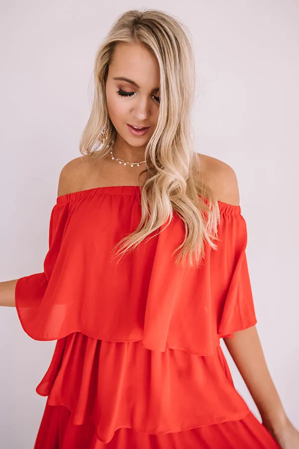 European Romance Tier Dress In Red