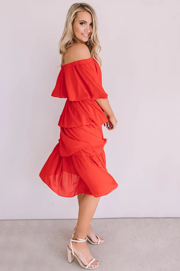 European Romance Tier Dress In Red