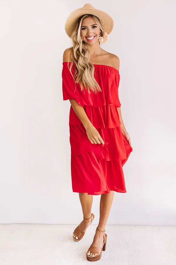 European Romance Tier Dress In Red