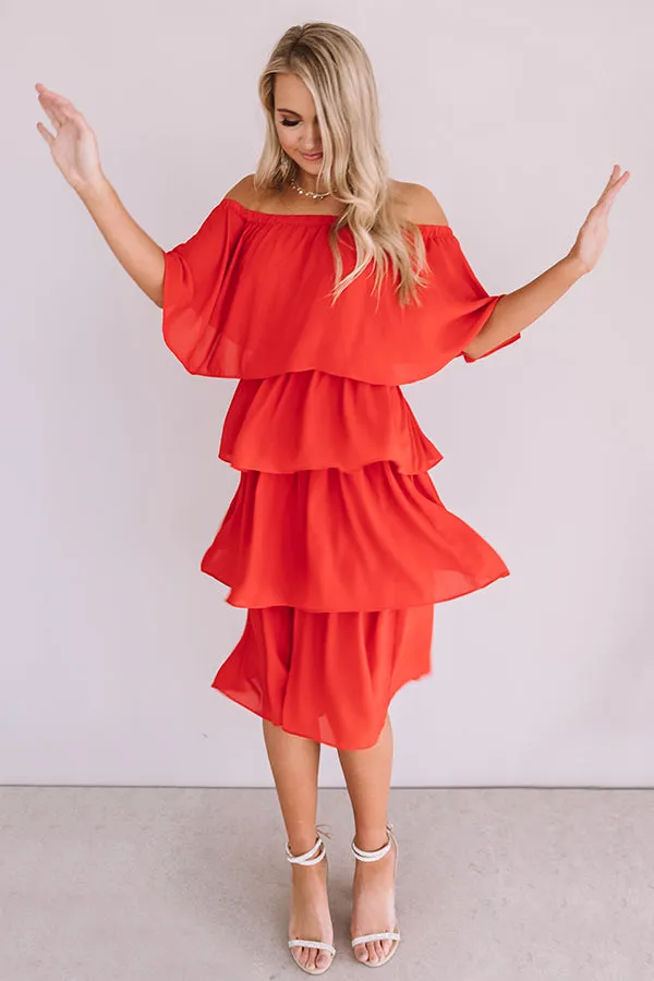 European Romance Tier Dress In Red