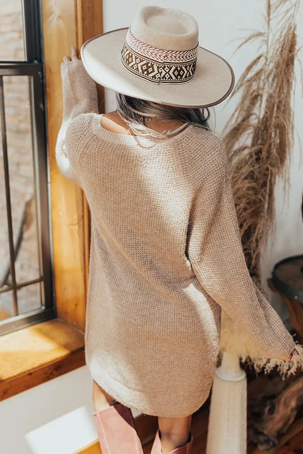 Falling For Hue Sweater Dress In Taupe
