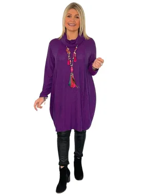 Farryn Cowl Neck, Glitzy Tunic Dress