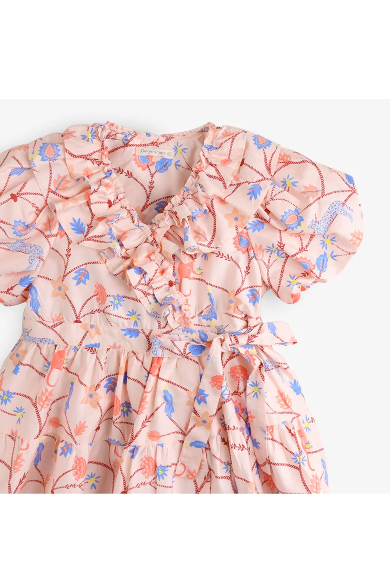 Gingersnaps Ruffled Monkey Print Dress