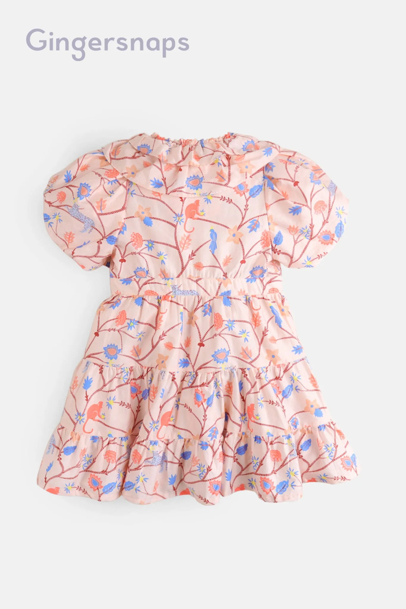 Gingersnaps Ruffled Monkey Print Dress