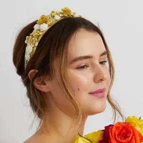 Gold Headpiece with Flowers and Cherubs