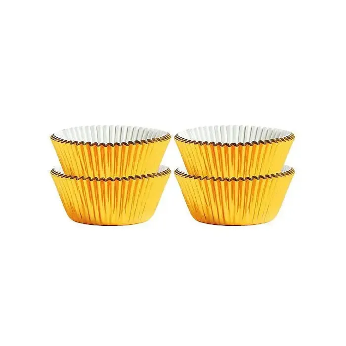 Gold Mini Foil Cupcake Cases - 75 Pkt