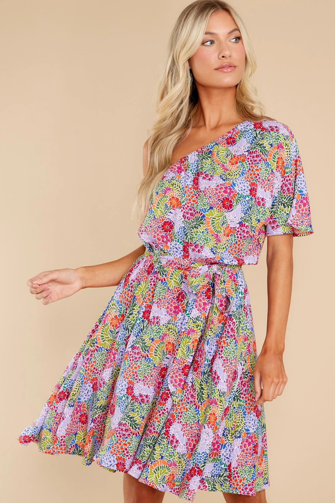 Good Times Ahead Lavender Floral Print Dress