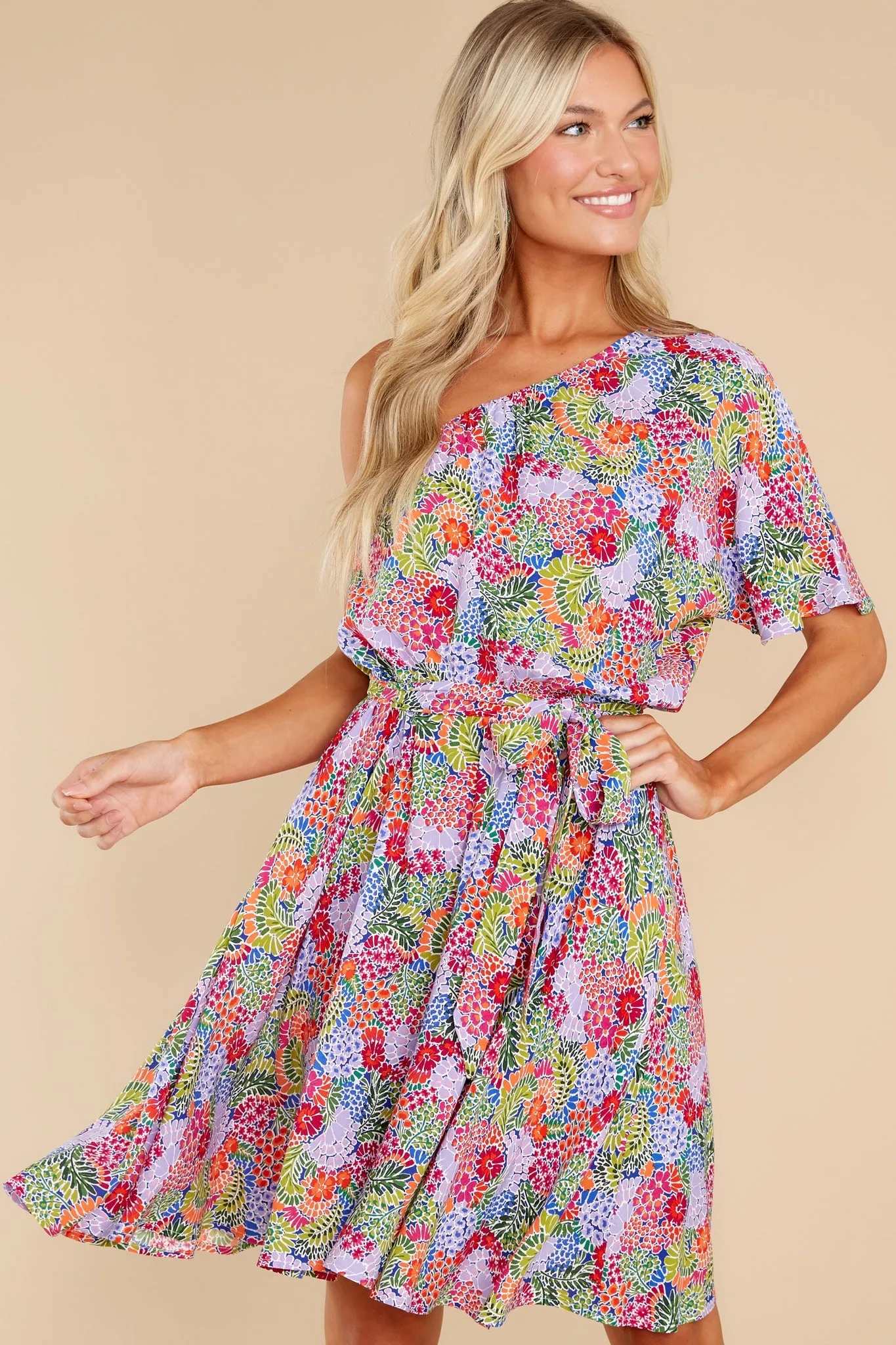 Good Times Ahead Lavender Floral Print Dress