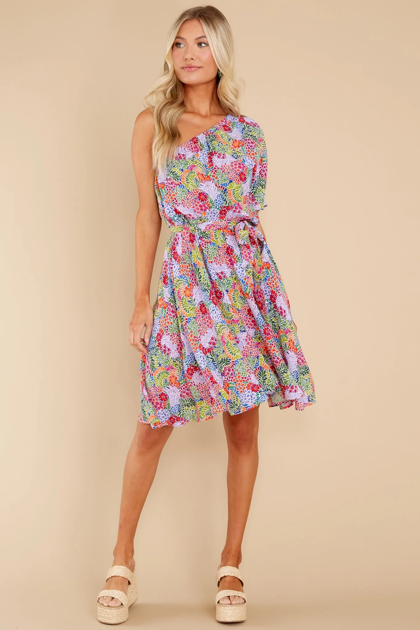 Good Times Ahead Lavender Floral Print Dress