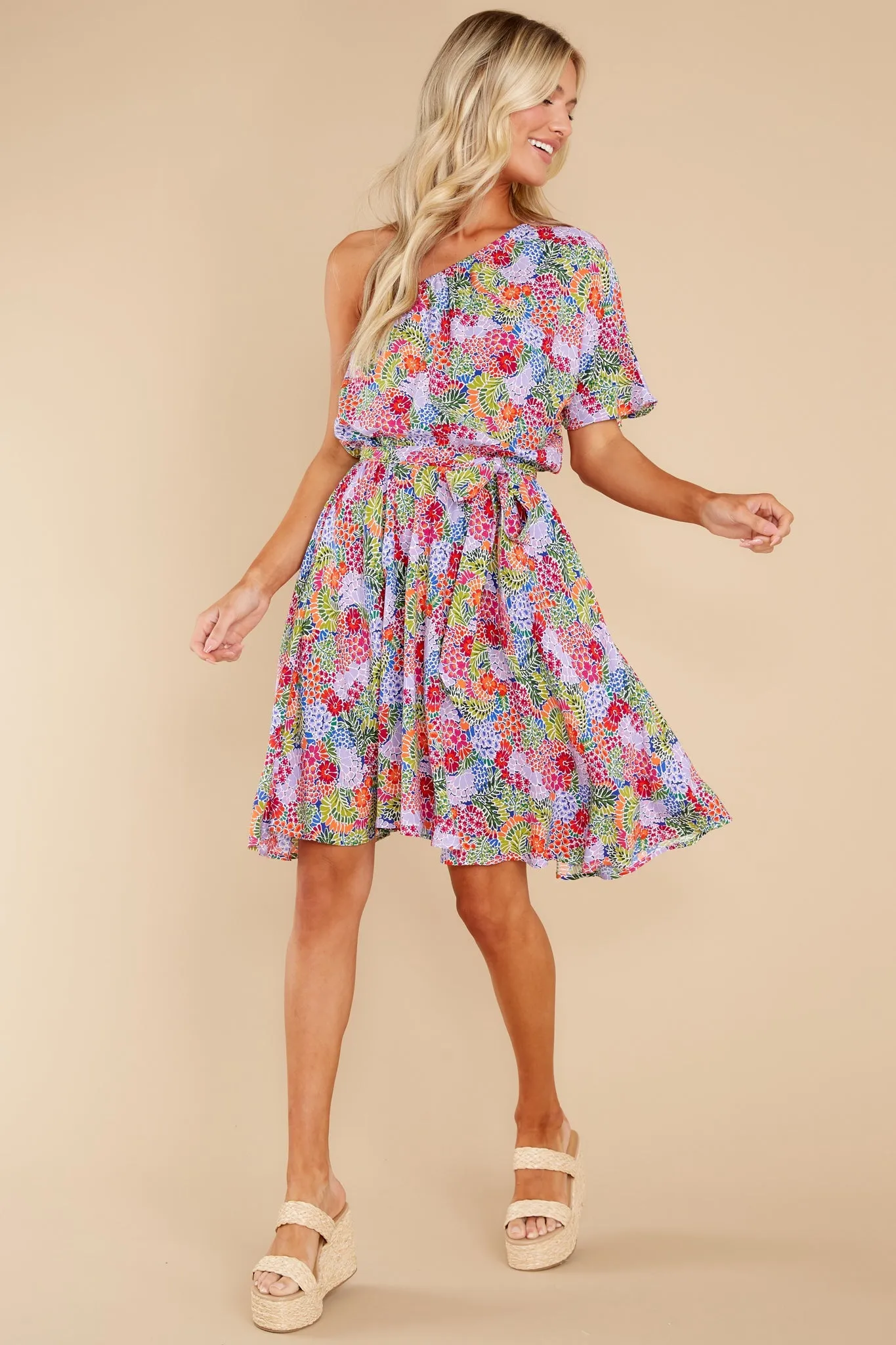 Good Times Ahead Lavender Floral Print Dress