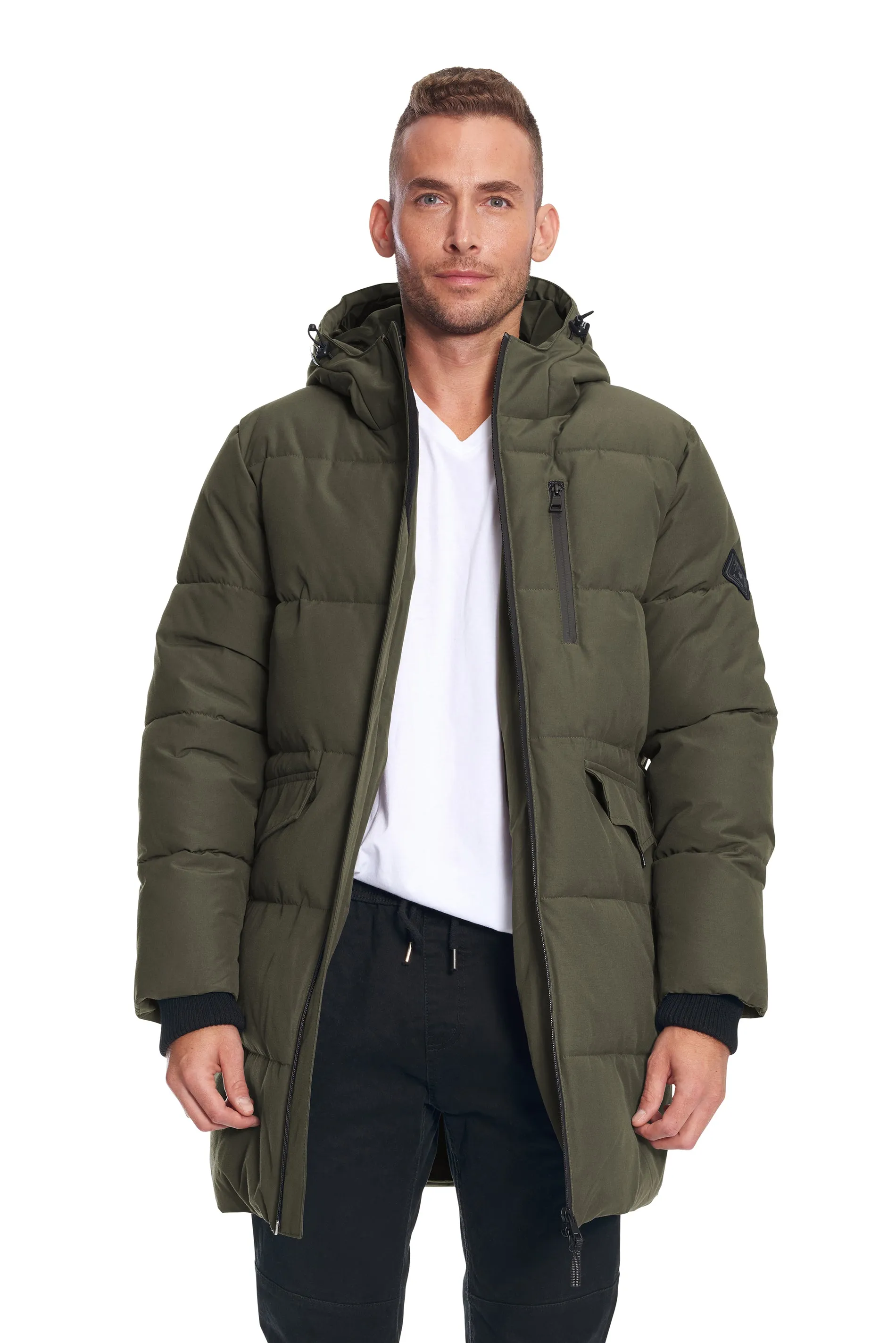 JASPER | MEN'S VEGAN DOWN (RECYCLED) PUFFER COAT, OLIVE