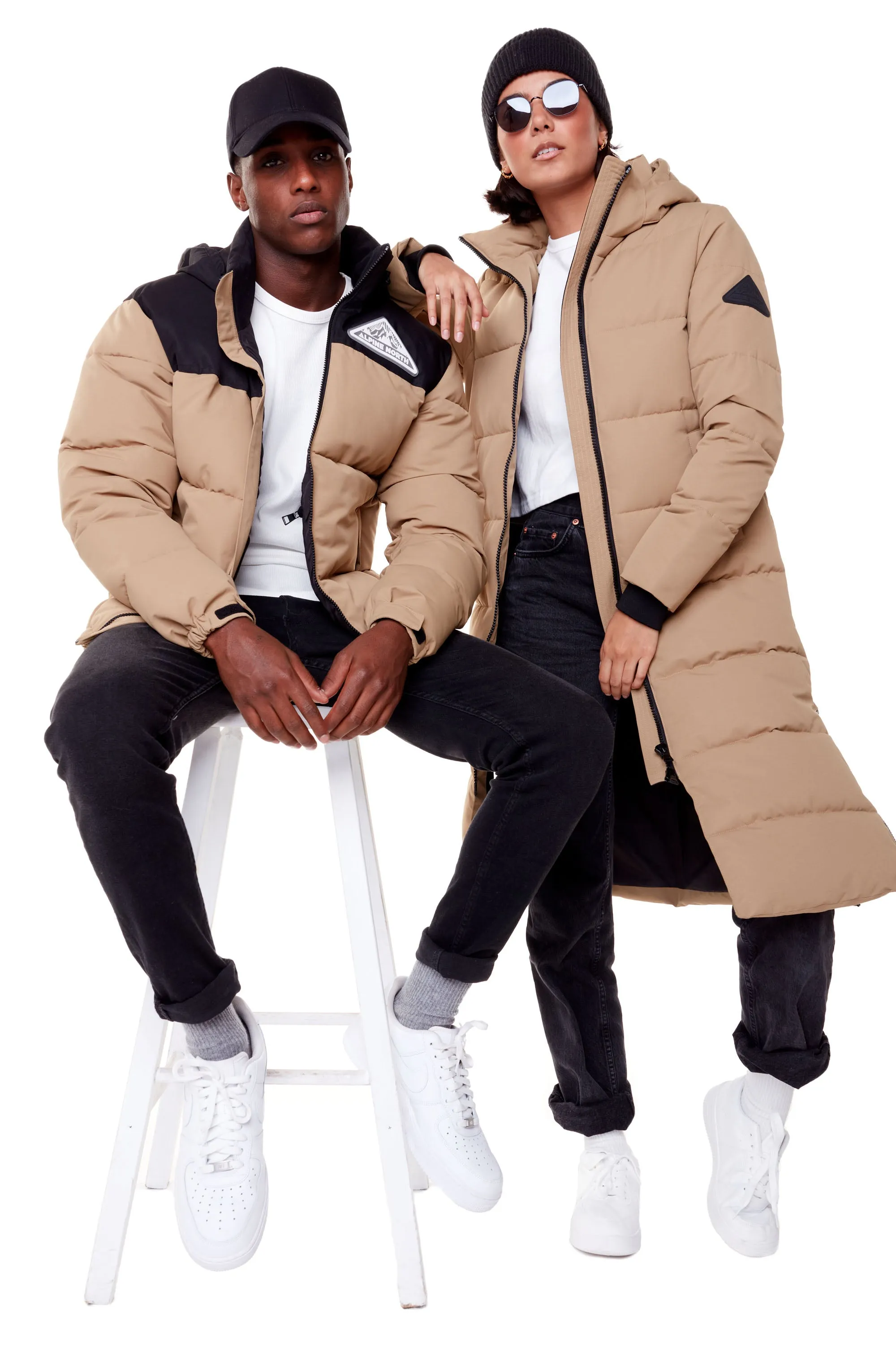 KLUANE | WOMEN'S VEGAN DOWN (RECYCLED) ULTRA LONG LENGTH PARKA, CAMEL