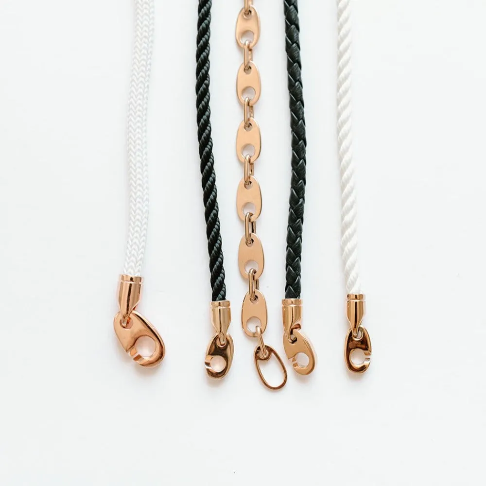 Lure Single Wrap Leather Bracelet with Rose Gold Brummels