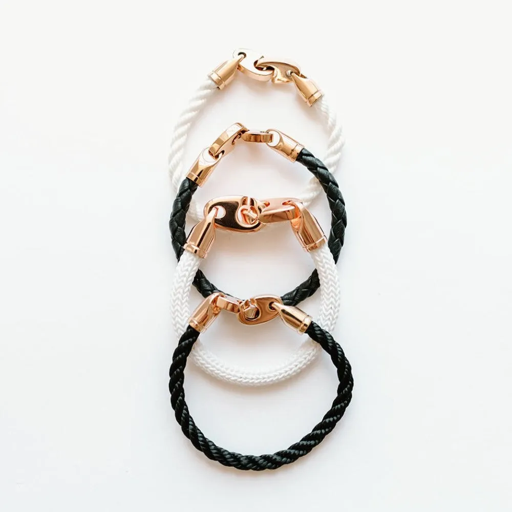 Lure Single Wrap Leather Bracelet with Rose Gold Brummels