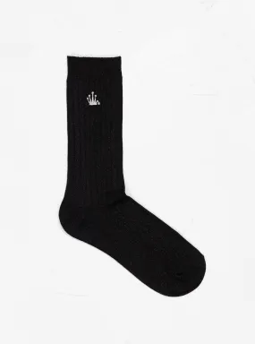 Metallic Crown Dress Sock Metallic Black
