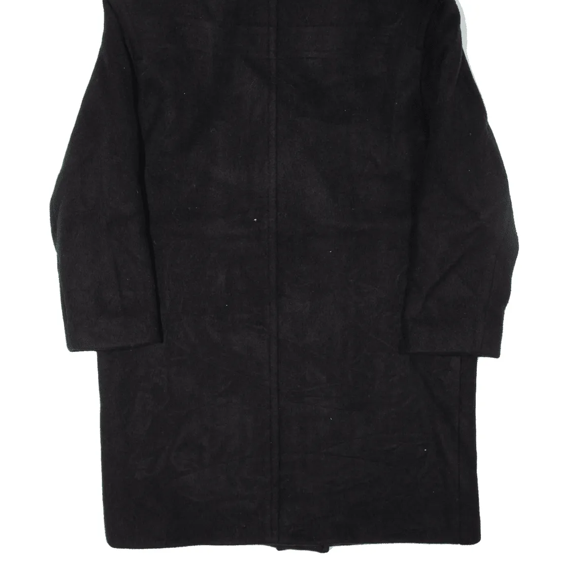 MICHAEL KORS Faux Fur Trim Overcoat Coat Black Wool Womens M