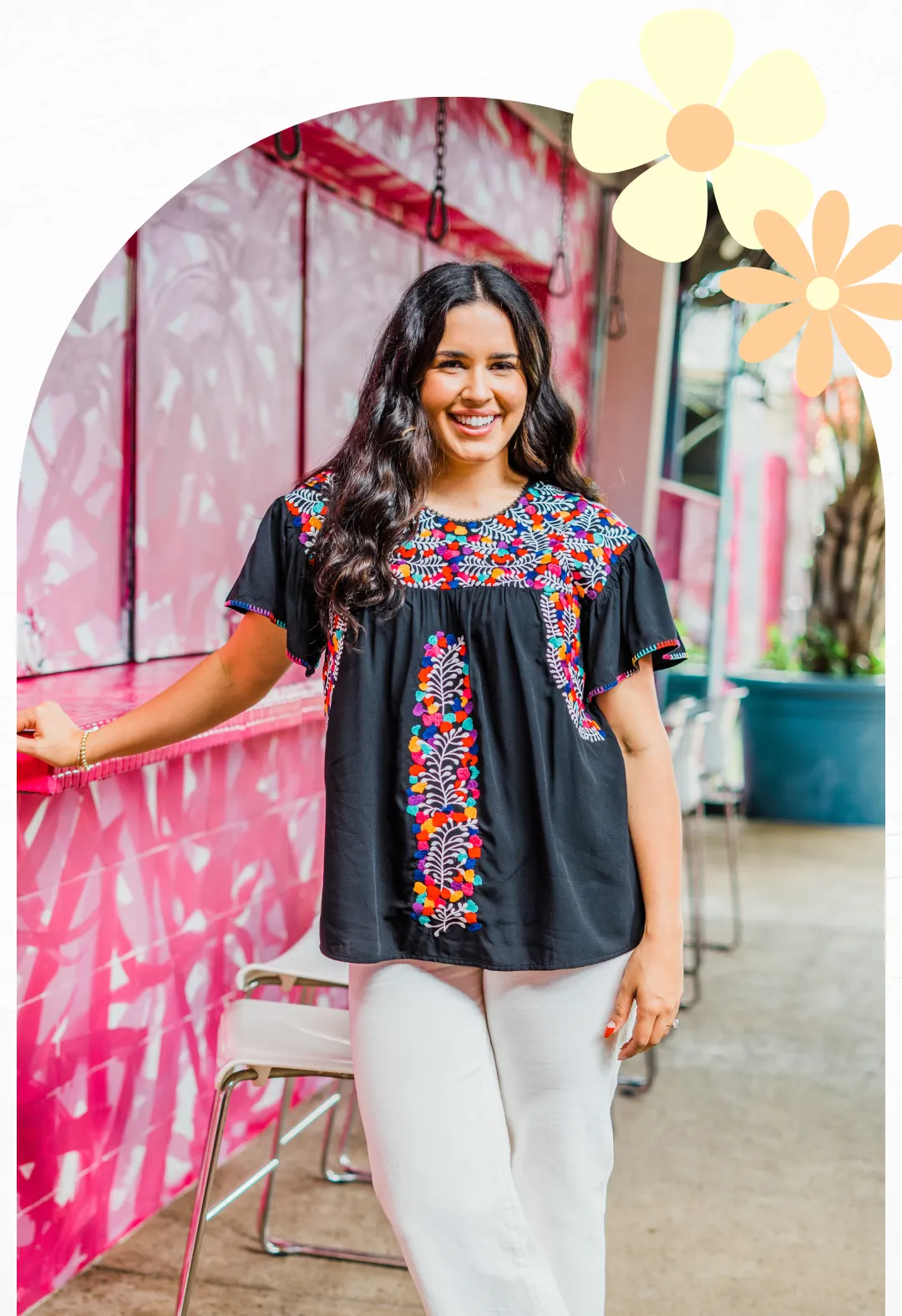 Multi-Color Embroidered Top