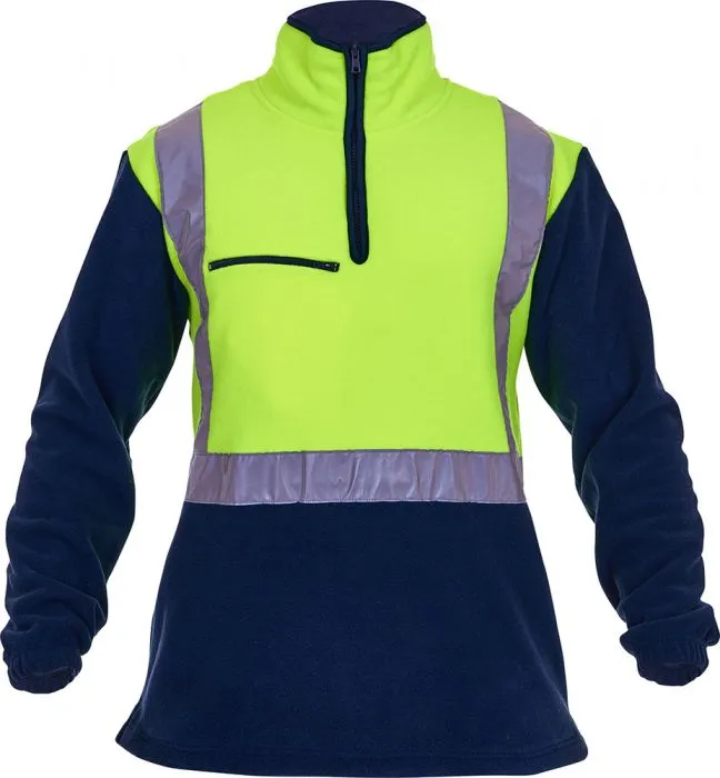 PCF1012 - Caution - Polar Fleece 1/2 Zip Tunic (Day/Night) - 380gm - Kingsize