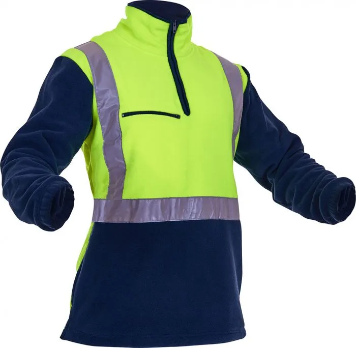 PCF1012 - Caution - Polar Fleece 1/2 Zip Tunic (Day/Night) - 380gm - Kingsize