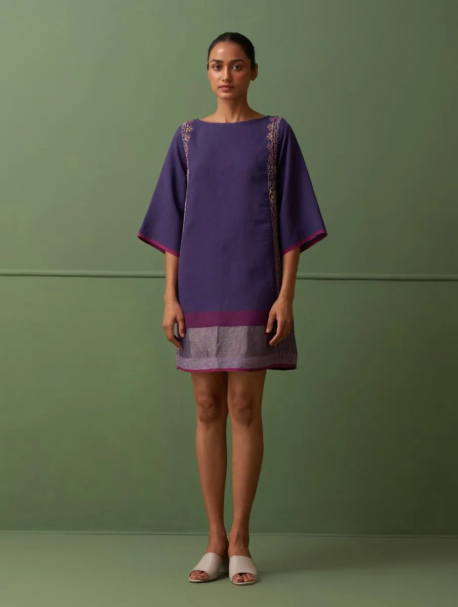 Rachida Hand-Embroidered Dress - Byzantium