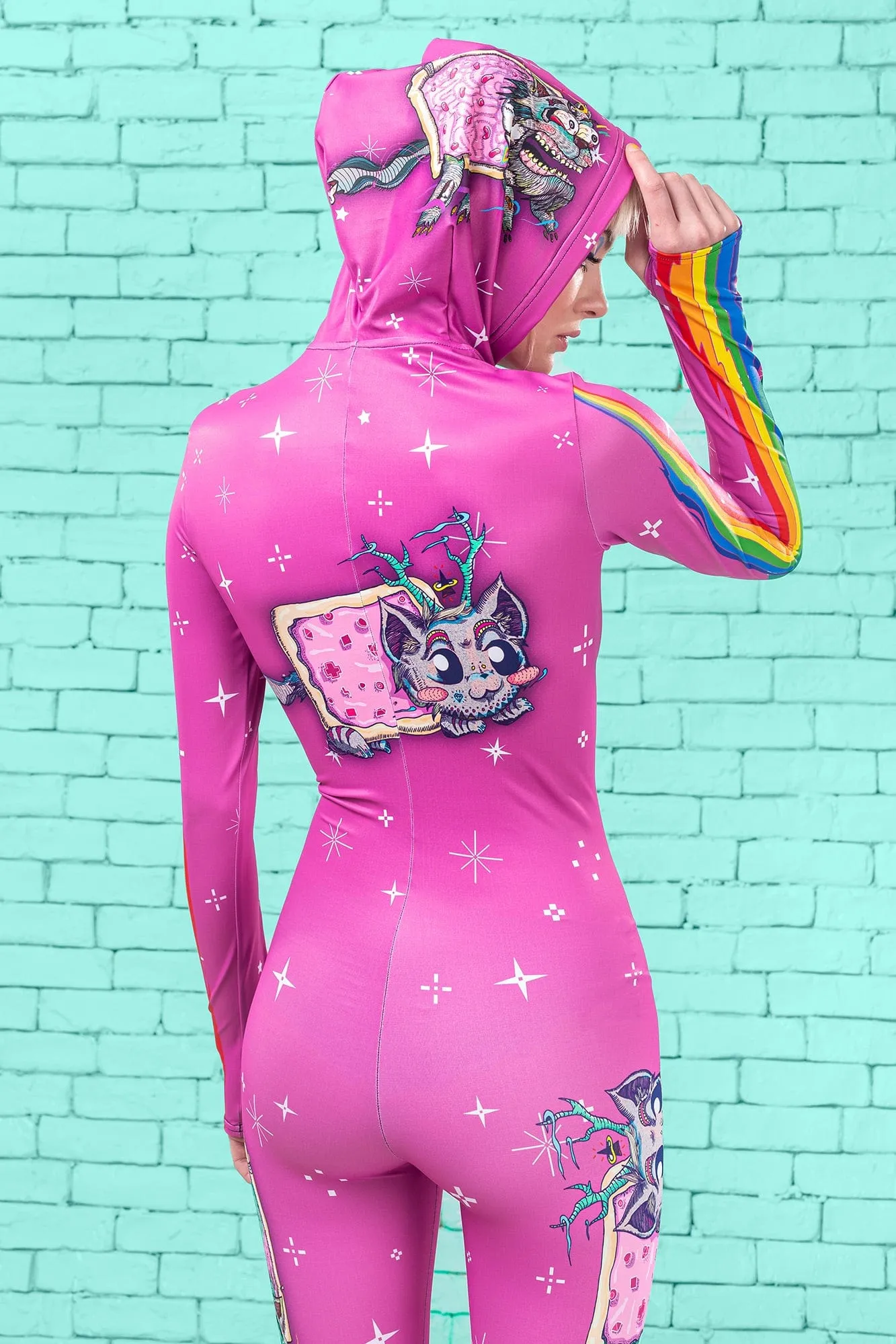 Schizo Cat Fit Onesie (Pink)