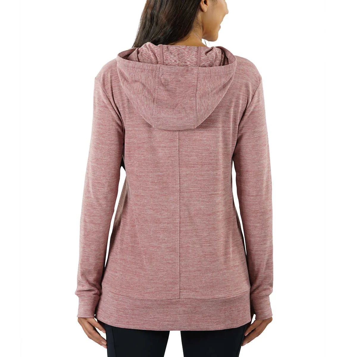 Spyder Women's Moister Wicking Brushed Fabric Active Top Thumb Holes Tunic Length Hoodie